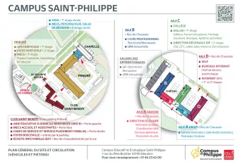Plan détaillée du prieuré et du château du campus Saint-Philippe