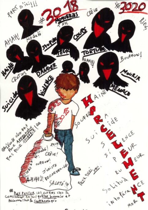 Dessin contre le harcèlement scolaire